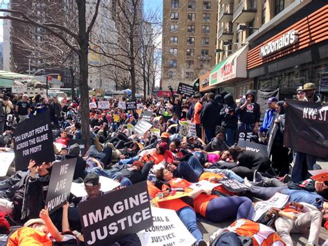 Fight For 15 Workers Across Us Protest To Raise Minimum Wage As It