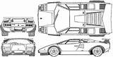 Countach Lamborghini Blueprints Lp500s 1982 Coupe Car sketch template