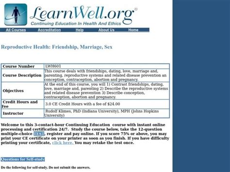 Reproductive Health Friendship Marriage Sex Lesson Plan