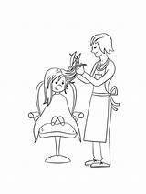 Friseur Malvorlagen Berufe Hairdresser sketch template