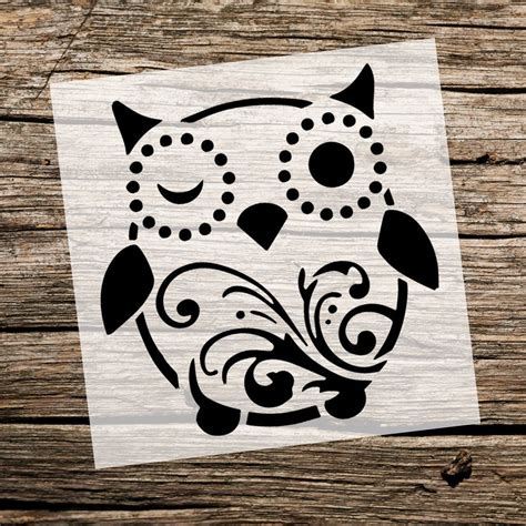 cute owl owl stencil custom stencil custom stencils etsy
