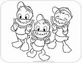 Coloring Huey Dewey Pages Ducktales Louie Watermelon Disneyclips Classic Pdf Eating Printable sketch template