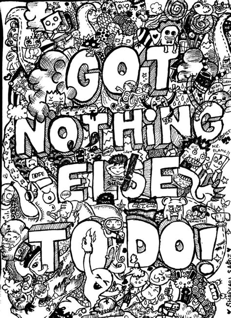 cartoon doodle coloring pages
