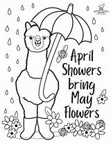 Bring Showers Alpaca Puzzle sketch template