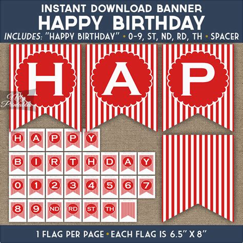 happy birthday banner red white  blue birthdaybuzz