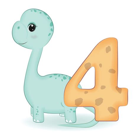 cute dinosaur  number  cartoon illustration  vector art  vecteezy