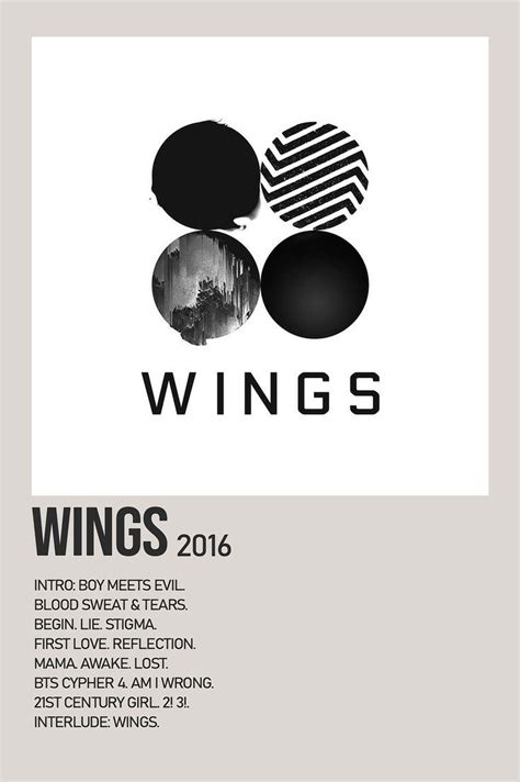 wings  bts minimalist album poster minimalist  bts wings