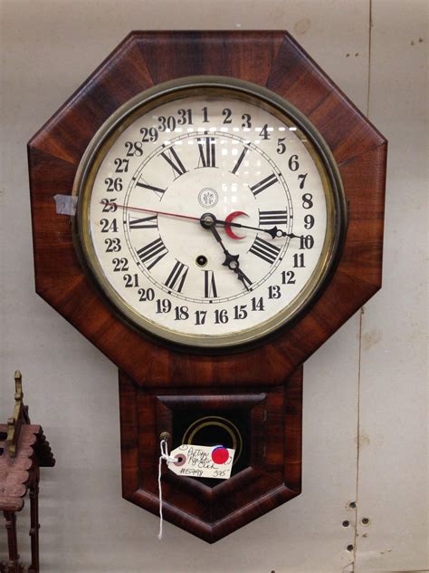 antique waterbury regulator wall clock  architectural warehouse
