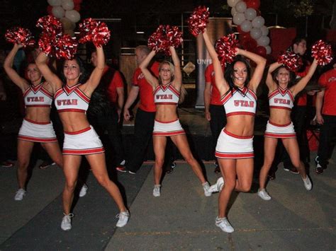 utah cheerleaders at pep rally september 2011 ute girls