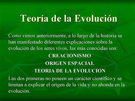 Ppt Teor A De La Evoluci N Powerpoint Presentation Free Download