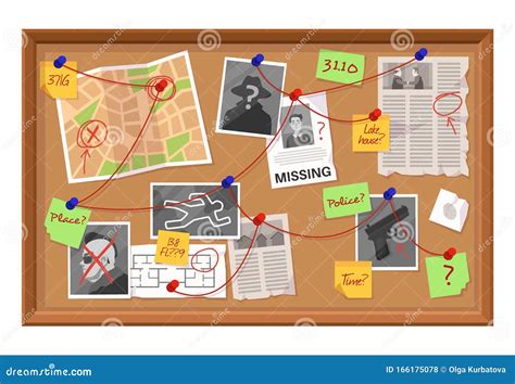 detective board  facts  suspects illustration investigation