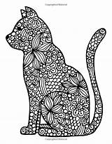 Coloring Mandala Pages Cat Adults Adult Animal Printable Cats Zentangle Intricate Color Animals Book Vector Stress Drawing Mandalas Colouring Coloriage sketch template