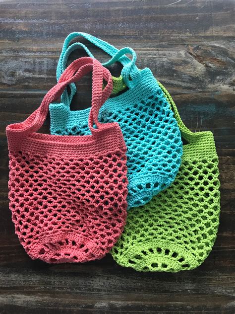 pattern reusable crochet market bag mesh produce bag etsy