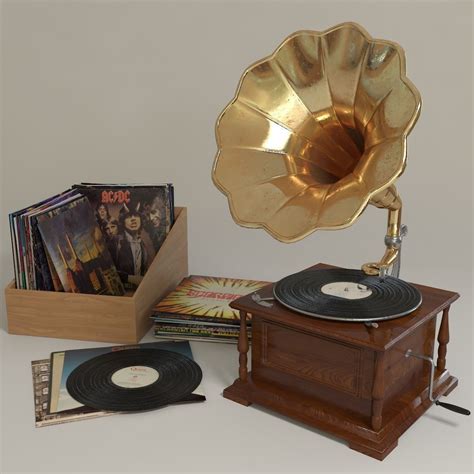phonograph  vinyl records  model cgtrader