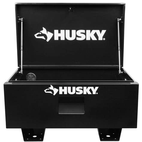 Husky 32 In W X 19 3 In D Steel Job Site Tool Box In Black H32jsb