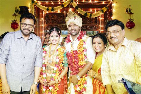 suhasini and mani ratnam pose with newlyweds shanthanu bhagyaraj and