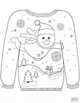 Sweater Ugly Coloring Christmas Pages Winter Colouring Printable Snowman Template Drawing Clothes Prize Motif Sweaters Door Color Sheets Muminthemadhouse Kids sketch template