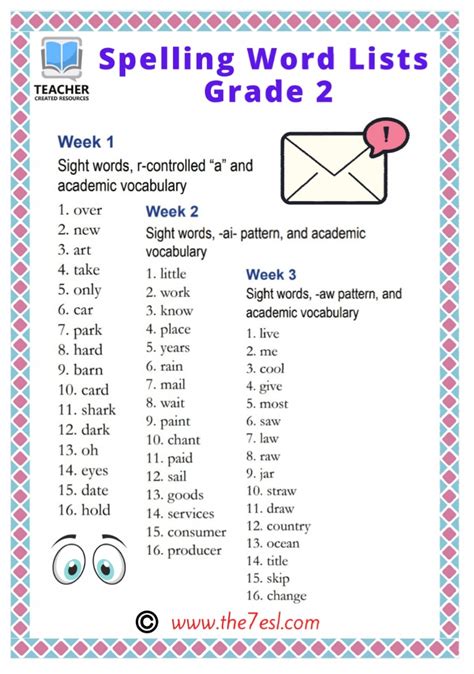 spelling word lists grade
