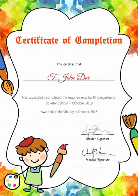 preschool certificate templates lovely pre   awesome pre