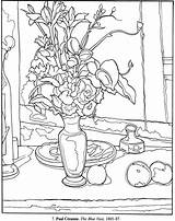 Coloring Pages Dover Masterpieces Paul Renoir Paintings Picasso Cezanne Color Publications Colouring Life Still Great Botticelli Books Vase Sheets Blue sketch template