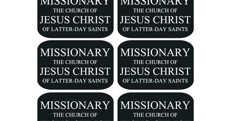 missionary  tag printable