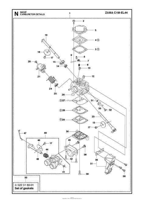 husqvarna xp   parts diagram  carburetor details