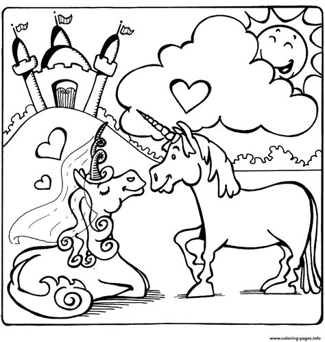 unicorn love coloring pages