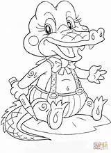 Coloring Crocodile Baby Pages Printable Popular sketch template