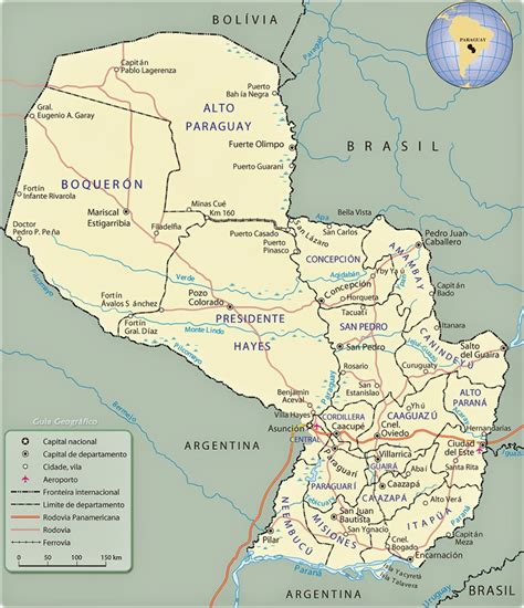 paraguai mapas geograficos  paraguai enciclopedia global