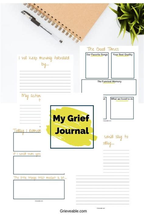 printable journal  coping  grief loss grief journal