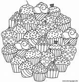 Mandala Coloring Cupcakes Pages Delicious Printable sketch template