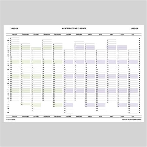 academic year planner   printable    infozio