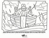 Jesus Coloring Storm Calms Pages Bible Kids Preschool Crafts Activities Calming Craft Mark Activity School Sunday Printable Whatsinthebible Story Color sketch template