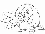 Pokemon Coloring Pages Rowlet Rowlett Kyogre Haunter Template Getcolorings Getdrawings Drawing Shocking sketch template