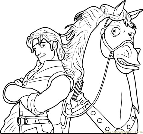 flynn  maximus coloring page  kids  tangled printable