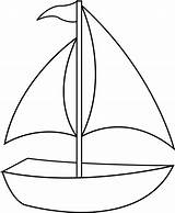 Boat Clipart Line Drawings Kids Drawing Sailboat Clip Simple Easy Coloring Cute Pages Choose Board Patterns Colouring Applique Crafts sketch template