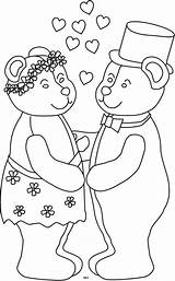 Coloring Wedding Bear Couple sketch template