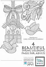 Coloring Pages Spring Adults Beautiful Adult Flowers Books Printable Pdf Favecrafts Downloads Flower Ebooks Colouring Book Kids Craft Color Keep sketch template