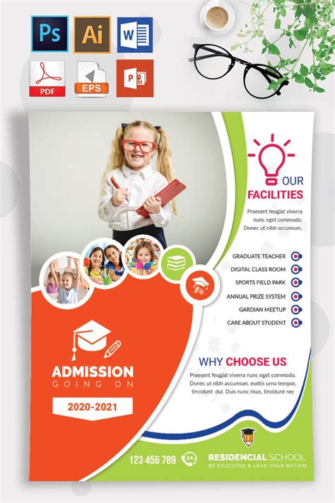 bright  fun kindergarten preschool  kids flyer  brochure