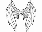 Wings Angel Wing Drawing Tattoo Tribal Tattoos Drawings Large Outline Pencil Evil Designs Realistic Clipart Closed Cliparts Good Background Clip sketch template