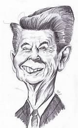 Reagan Ronald Caricature Ryder Matt sketch template