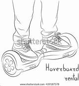 Hoverboard Coloring Pages Illustration Vector Shoes Grunge Positive Rental Drawn Poster Hand Shutterstock Template Sketch sketch template