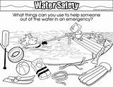 Coloring Safety Water Pages Colouring Activities Objects Summer Emergency Kids Swim Resolution Medium sketch template