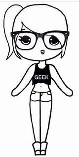 Cartoon Cute Drawing Draw Geek Getdrawings sketch template