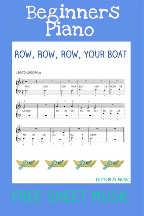 easy piano row row row  boat lets play