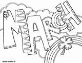 Classroom March Doodles Month Coloring Printables sketch template