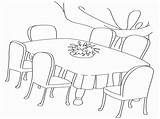Table Coloring Dining Room Dinner Pages Chairs Getcolorings Cha Printable Getdrawings Color sketch template