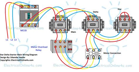 motor overload wiring diagram  phase