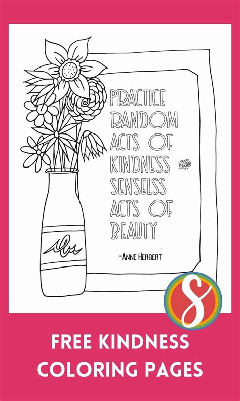 kindness quote coloring pages stevie doodles  printable