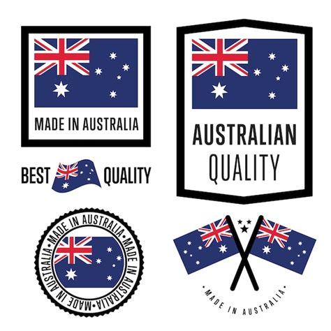 australia label set premium vector